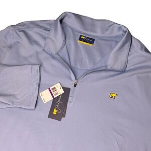 Jack Nicklaus Pullover Men XXL Blue Quarter Zip Golden‎ Bear Performance Stretch